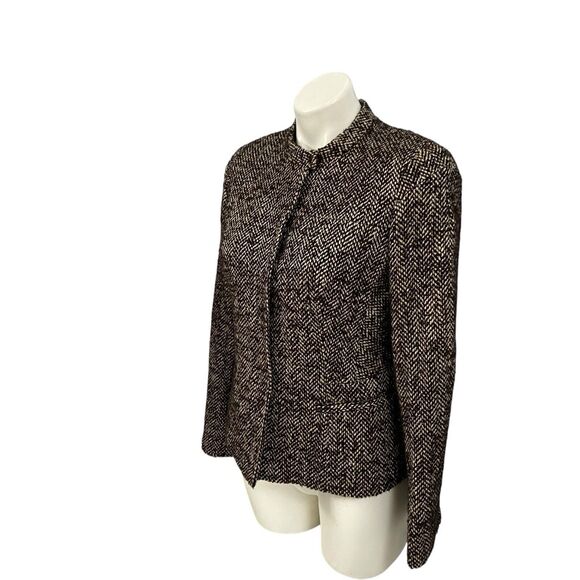 Jones New York Blazer Womens 6 Brown Tweed Jacket Professional Work Office - Picture 12 of 16